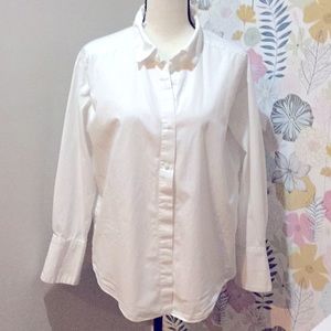 ZARA white button down cotton blouse classic style